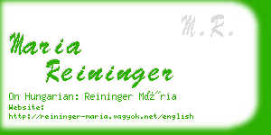 maria reininger business card